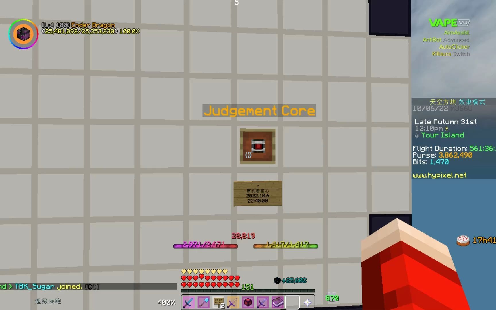 [hypixel]Skyblock 上es7后第300只 Judgement Core_哔哩哔哩_bilibili