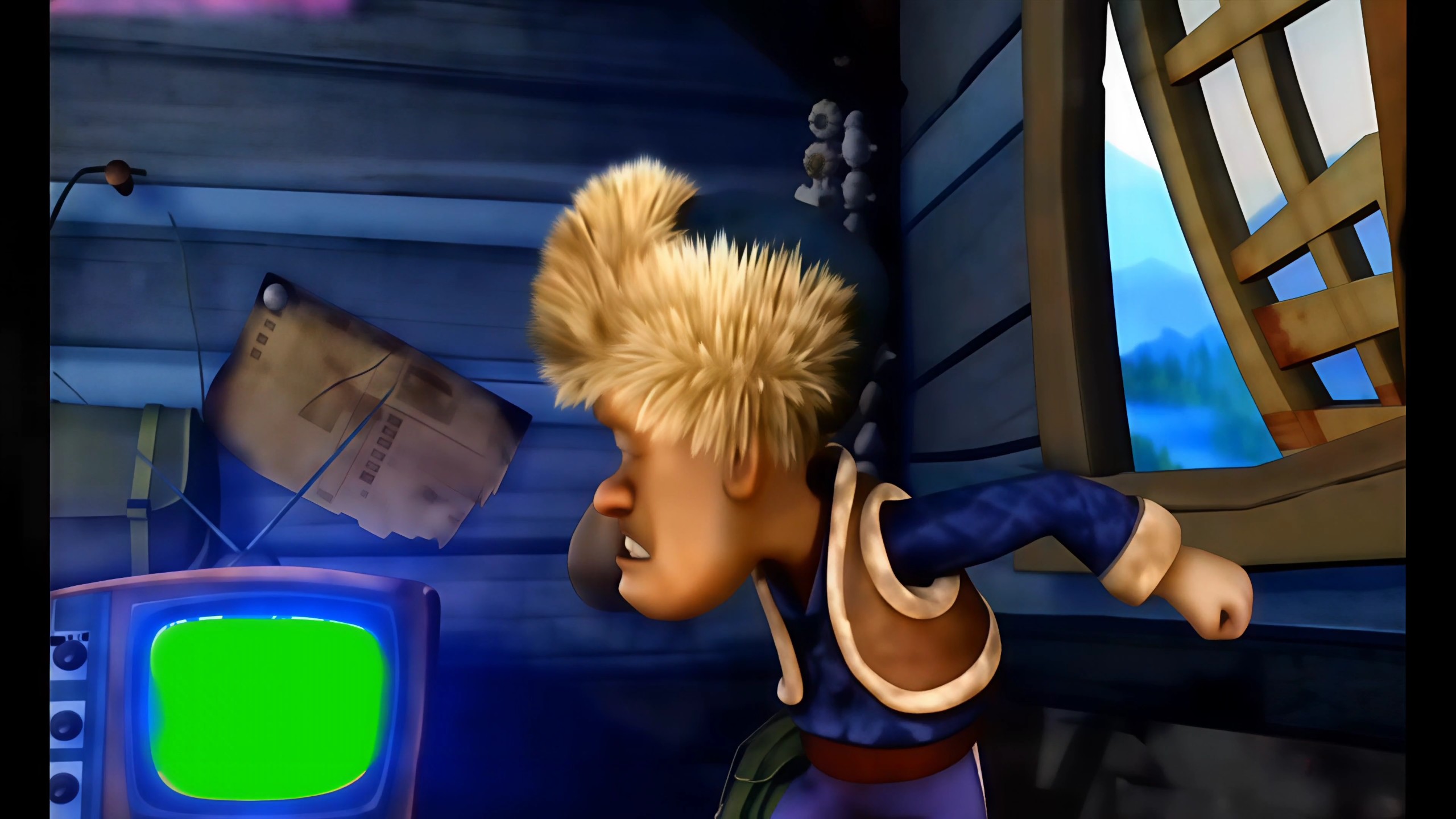 光头强锯电视【4K60帧无水印绿幕素材】