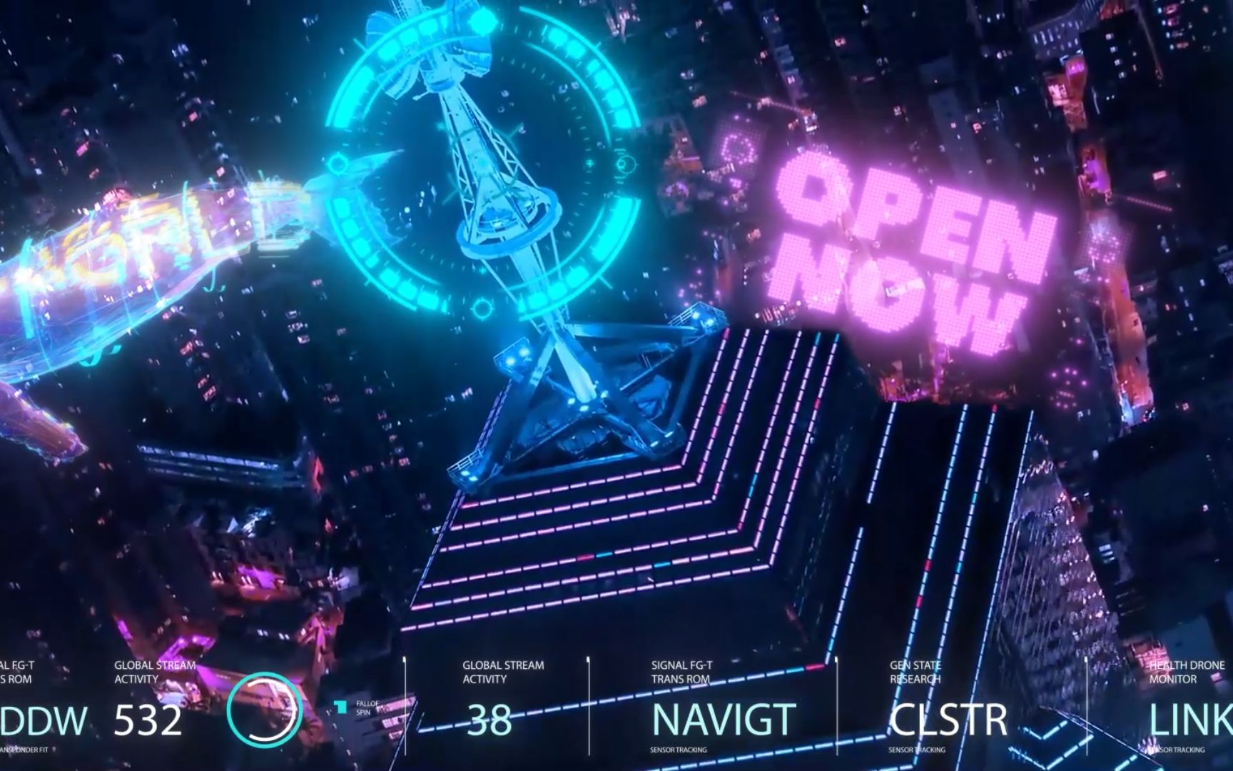 AE教程，赛博朋克科技城市实景合成特效