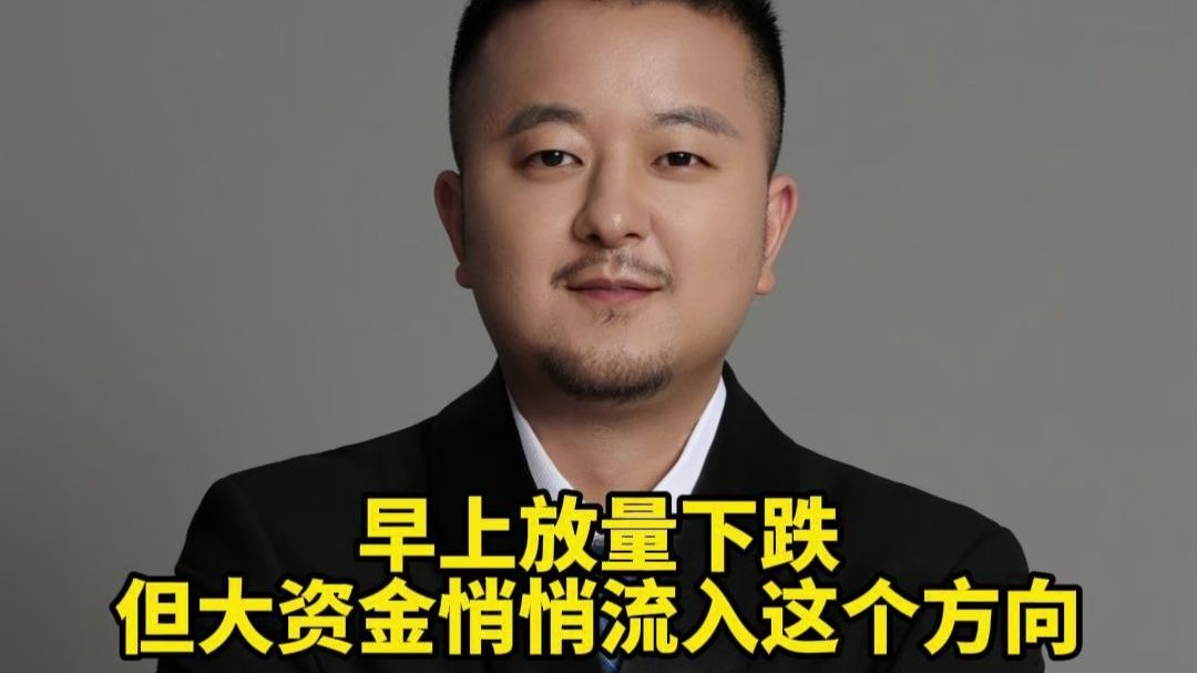 早上放量下跌，但大资金悄悄流入这个方向