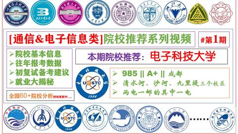 【<em class="keyword">通信电子</em>类<em class="keyword">考研</em>院校分析】<em class="keyword">电子科技大学</em> # 第1期