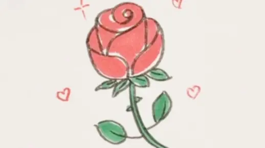 情人节玫瑰！玫瑰怎么画？玫瑰简笔画！玫瑰儿童画！画一个玫瑰送给你！