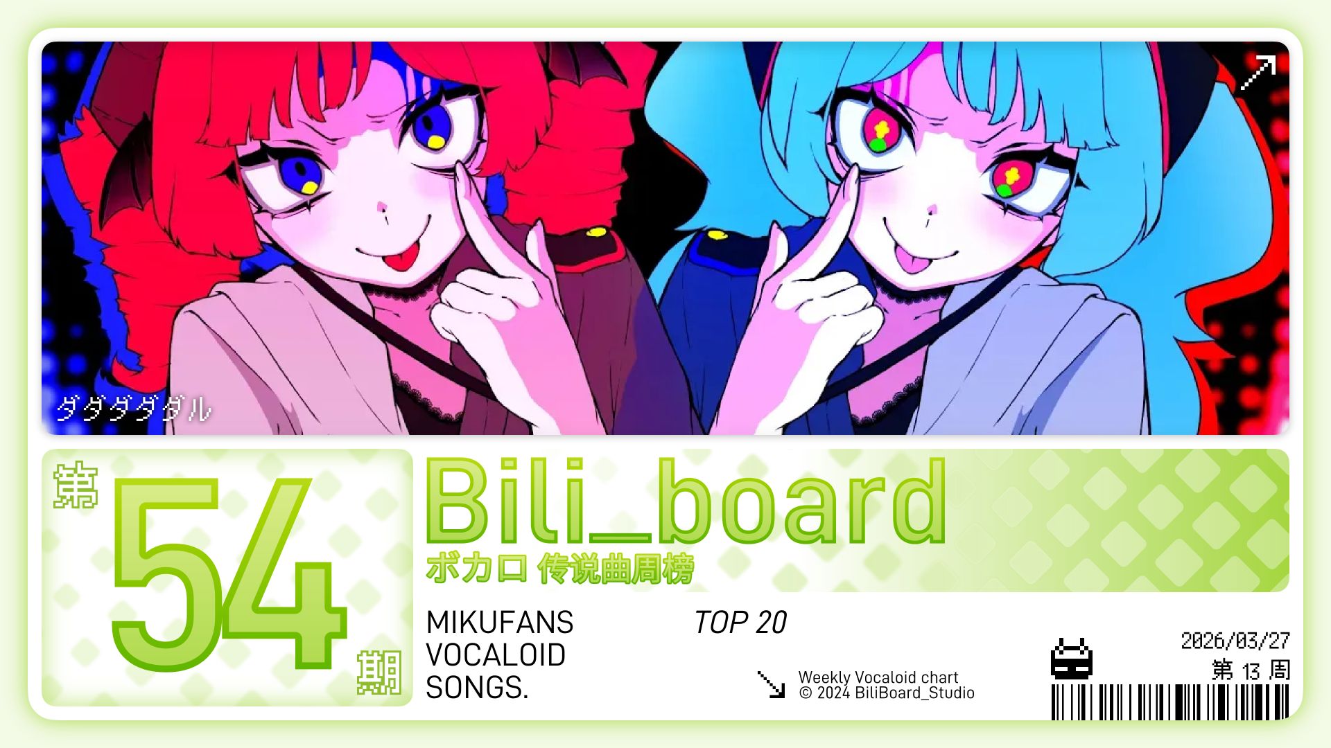 Bili_Board术力口传说曲周榜第54期2026年3月27日第13周
