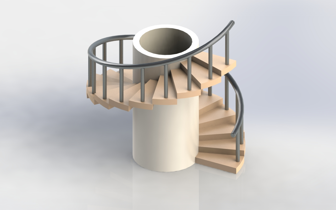 现代简约风旋转楼梯效果图_家居设计_环境设计-图行天下素材网