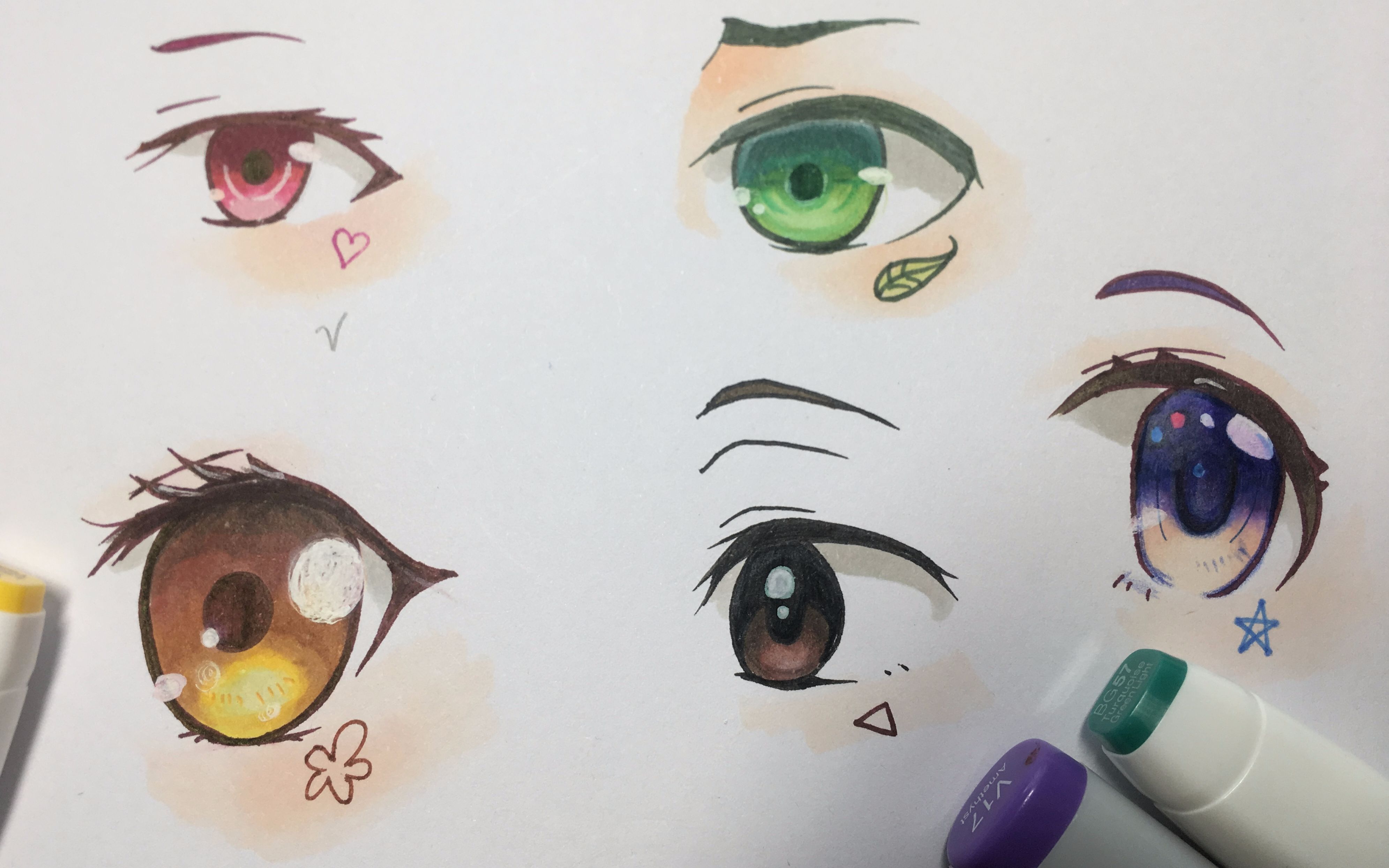 【手绘】放飞自我#超级简单的动漫眼睛教程
