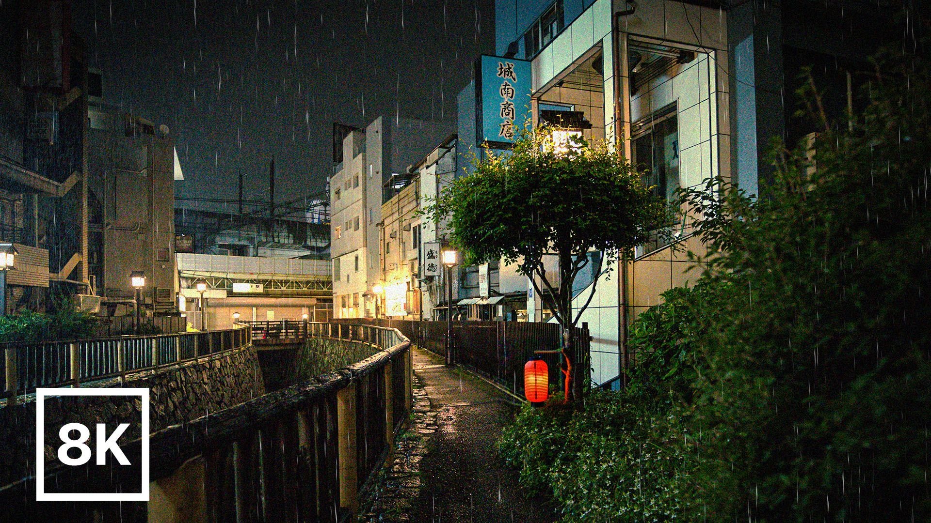 [Abao Vision]东京深夜雨中神社 / 8K 60fps HDR / 放松钢琴版&真实环境雨声版