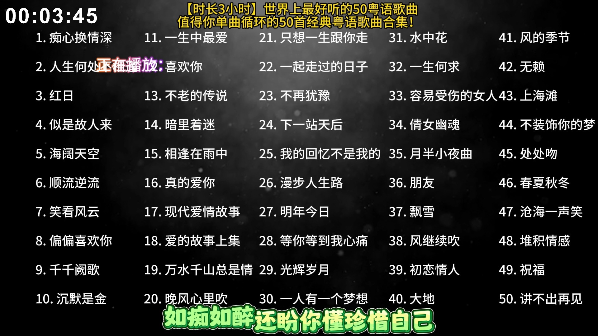 【粤语歌曲车载合集】二：50首粤语 值得你单曲循环经典音乐