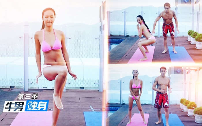 3个动作提拉紧致臀部线条，看比基尼女神蔷蔷如何深蹲