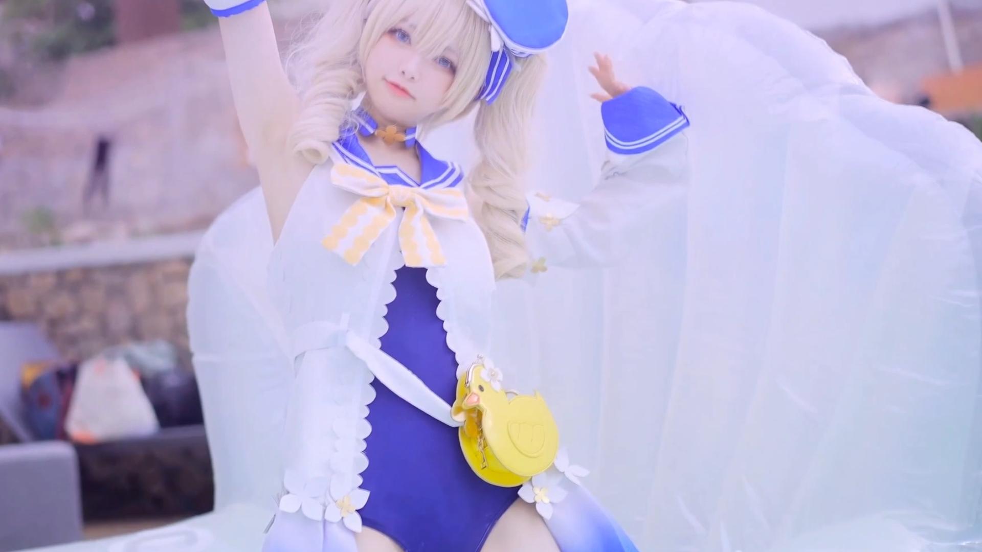 [QCos]Genshin Impact Barbara Cosplay 原神芭芭拉泳裝Cosplay123