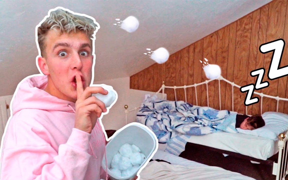 v=bqr4fvorjio  jake vlogs 更新 snowball wake up (prank wars)