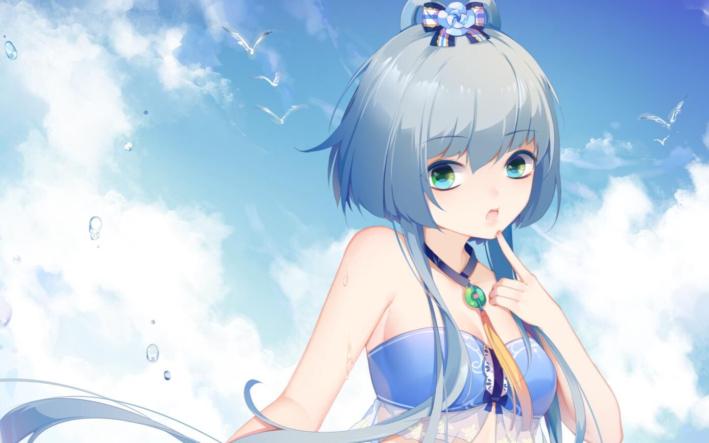 (sai)泳装洛天依绘画过程(勾线 上色)_哔哩哔哩)つロ 干杯