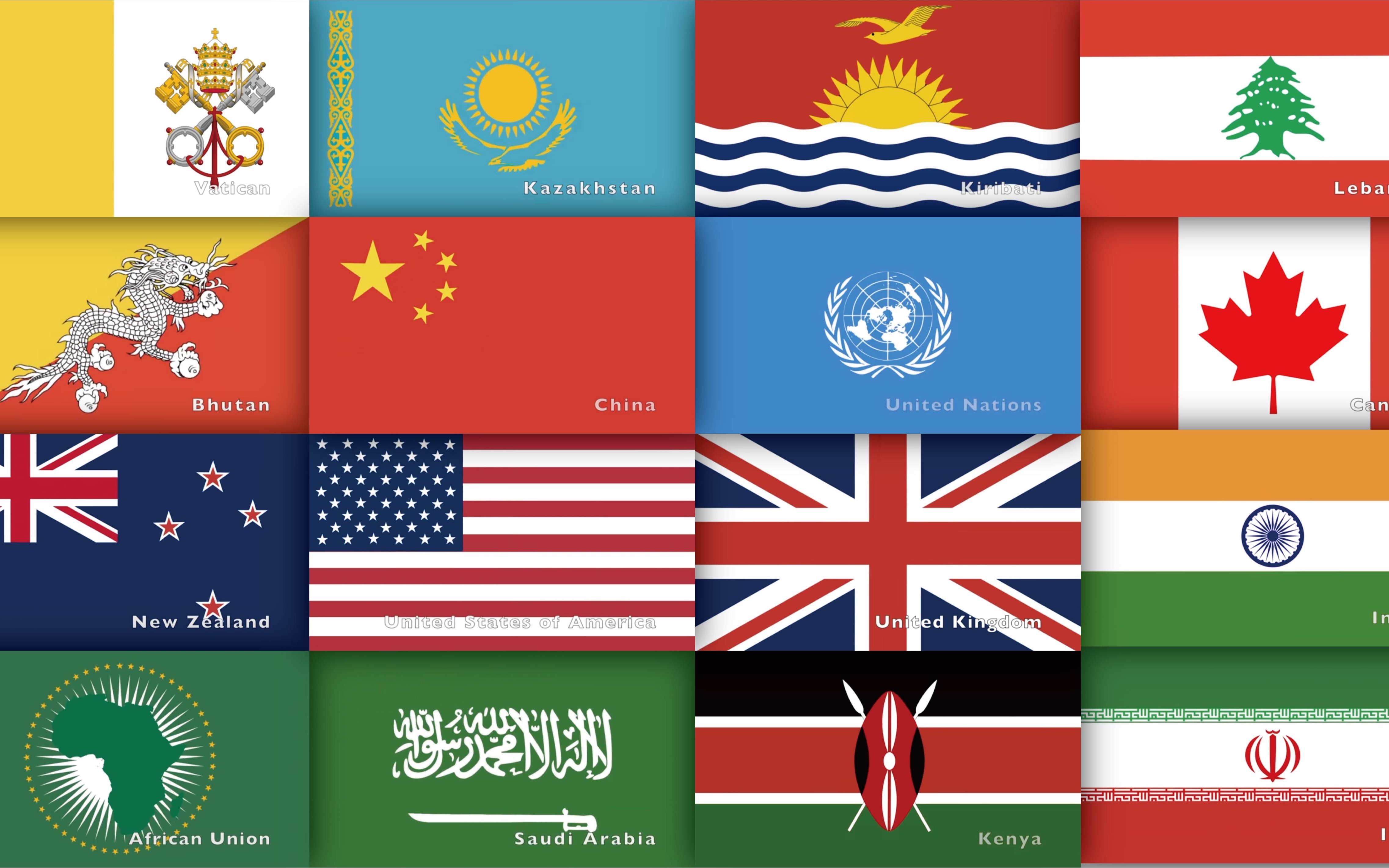 4分钟PPT动画展示世界旗帜