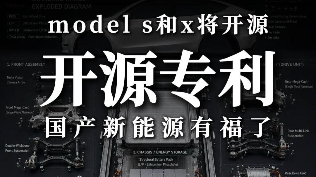 特斯拉即将开源model s和x的专利 国产新能源又有福了