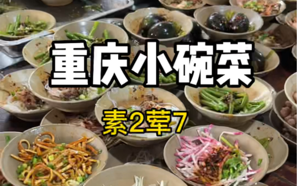 素菜2元，荤菜7元，吃的时候可能还要拼桌～属于重庆的那份烟火气！