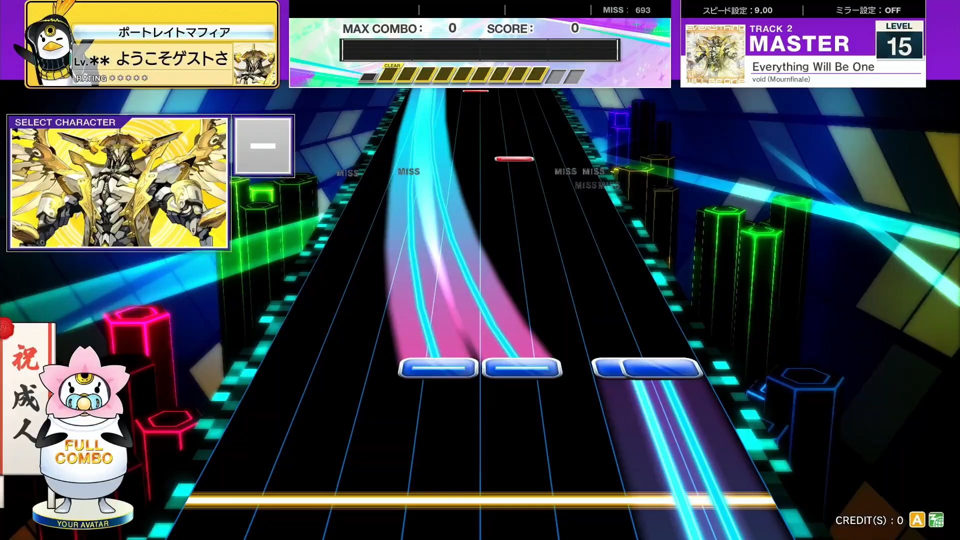 【CHUNITHM/中二节奏】谱面确认 Everything Will Be One [MASTER 15] (流速9.0)