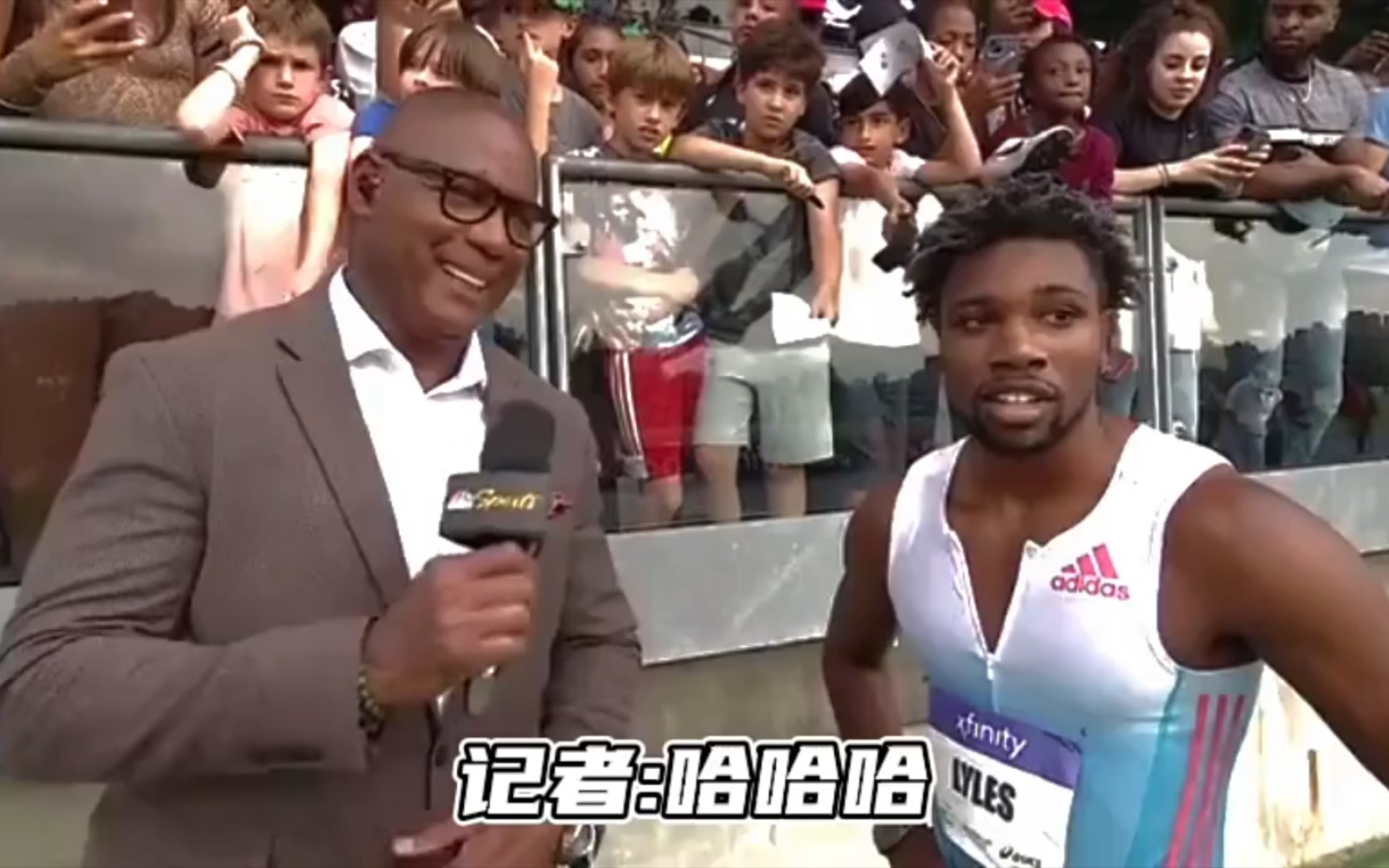 记者：跑的非常快，你有信心打破世界纪录吗？