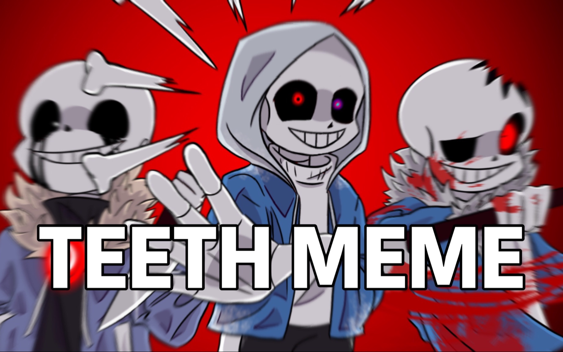 【UndertaleAU/meme】【三邪骨】Teeth meme_哔哩哔哩_bilibili