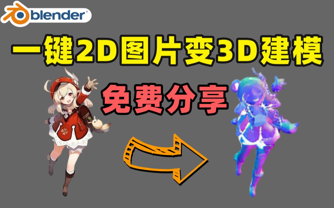 【Blender】免费分享2D图片一键转3D建模Ai工具Wonder3D