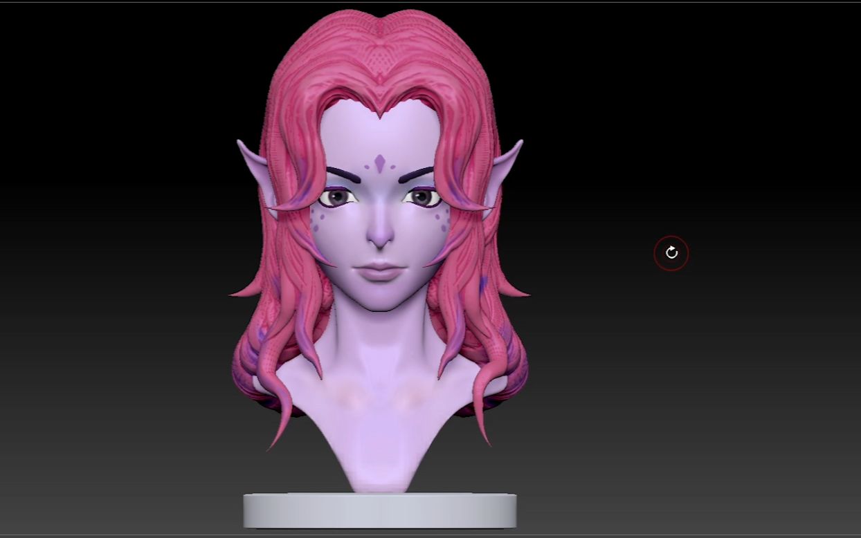 zbrush建模:《诸神世纪》热门网游风格化女头制作,渲染教学(下篇)哔哩哔哩bilibili