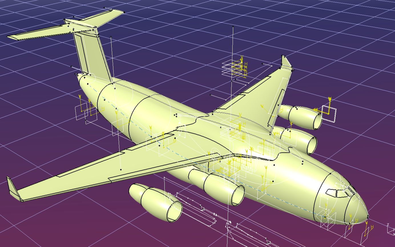 CATIA飞机曲面001——运输机