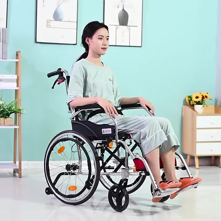凤凰铝合金轮椅折叠轻便小型老人手推车老年便携超轻残疾人轮椅(凤凰铝合金轮椅折叠轻便小型轮椅)