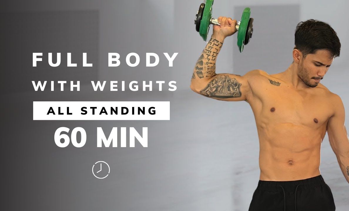 60 分钟全身哑铃锻炼 | 全站式、无重复 | 居家力量训练 | 适合所有健身水平