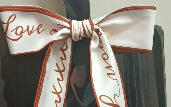 丝巾蝴蝶结教程