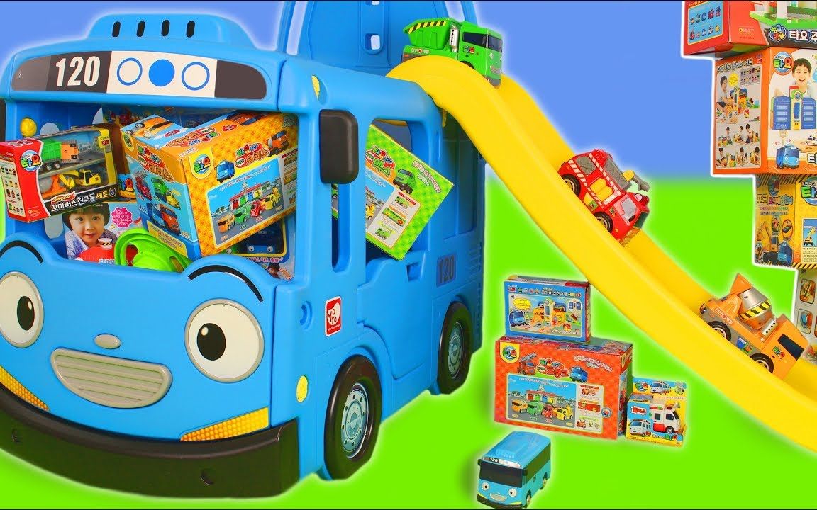 挖掘机，消防车，警车和建筑玩具车为孩子们带来惊喜&能让男孩子安静下来的动画片