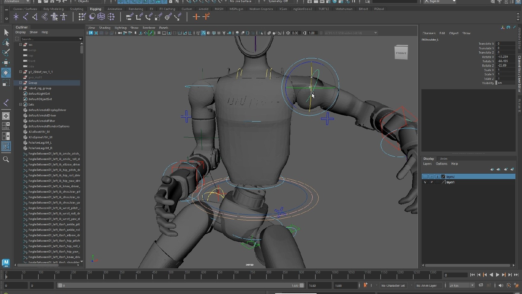 宇树g1机器人maya绑定