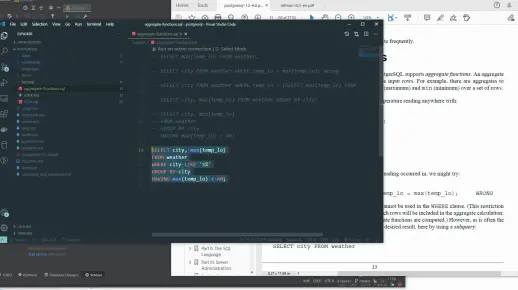 psql doc 2.7. Aggregate Functions