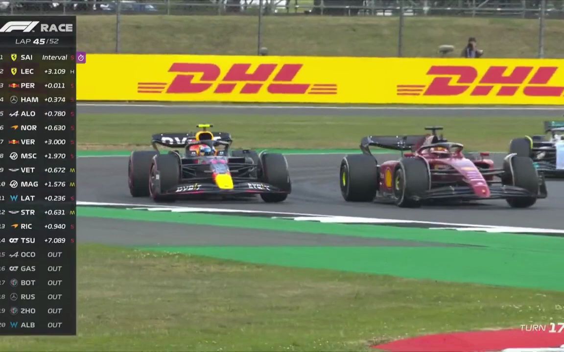 这一段攻防简直封神！佩雷斯VS勒克莱尔VS汉密尔顿  F1 2022英国站