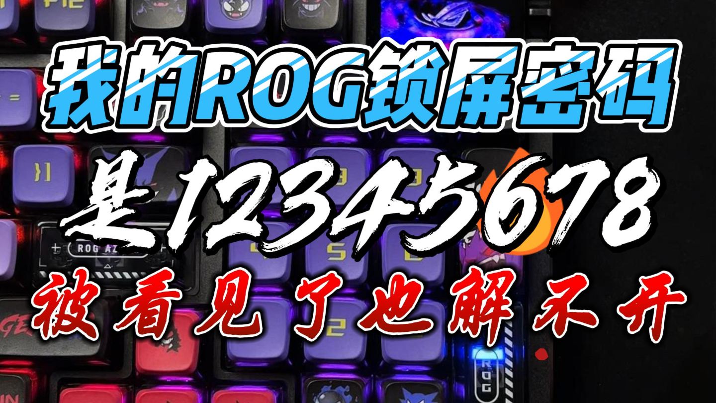 没错啊？！我的ROG笔记本密码就是12345678，你怎么会输错呢？！