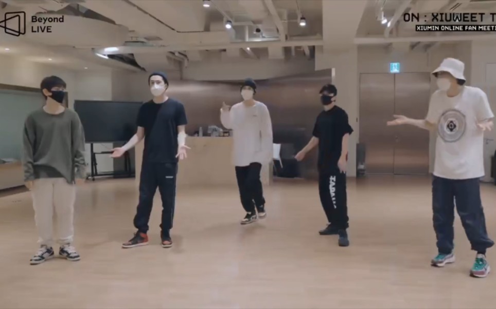 EXO五人齐聚！练习室跳《Obsession》！！为xiumin线上见面会做准备！