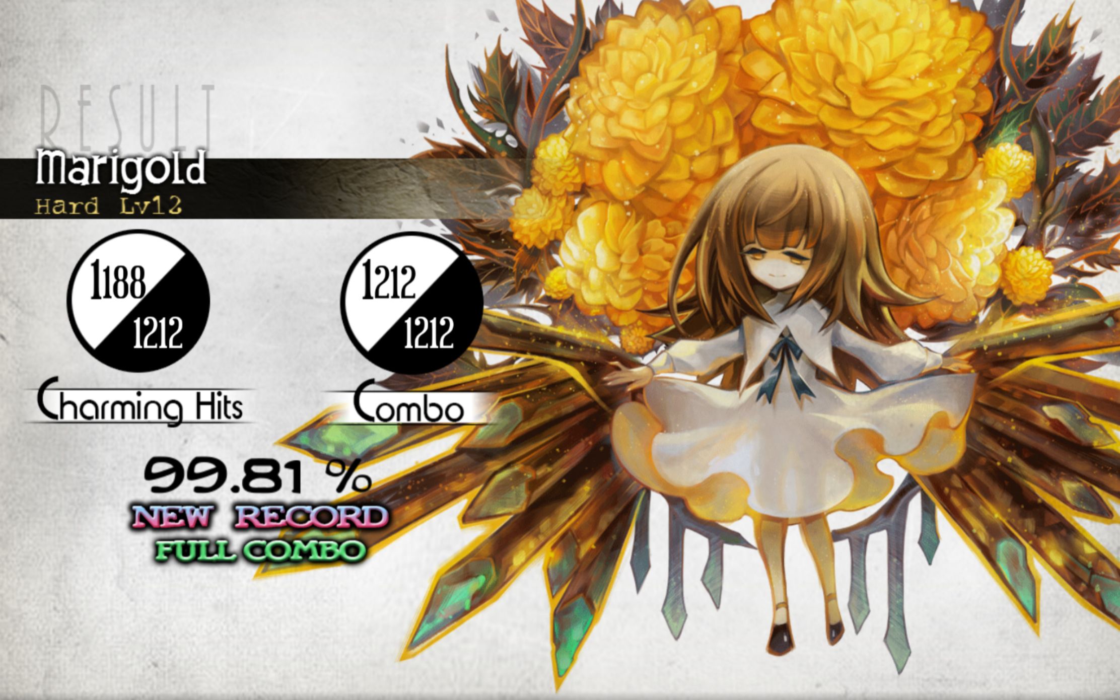 【deemo】[hard最难曲]marigold full combo 99.81% 24gr