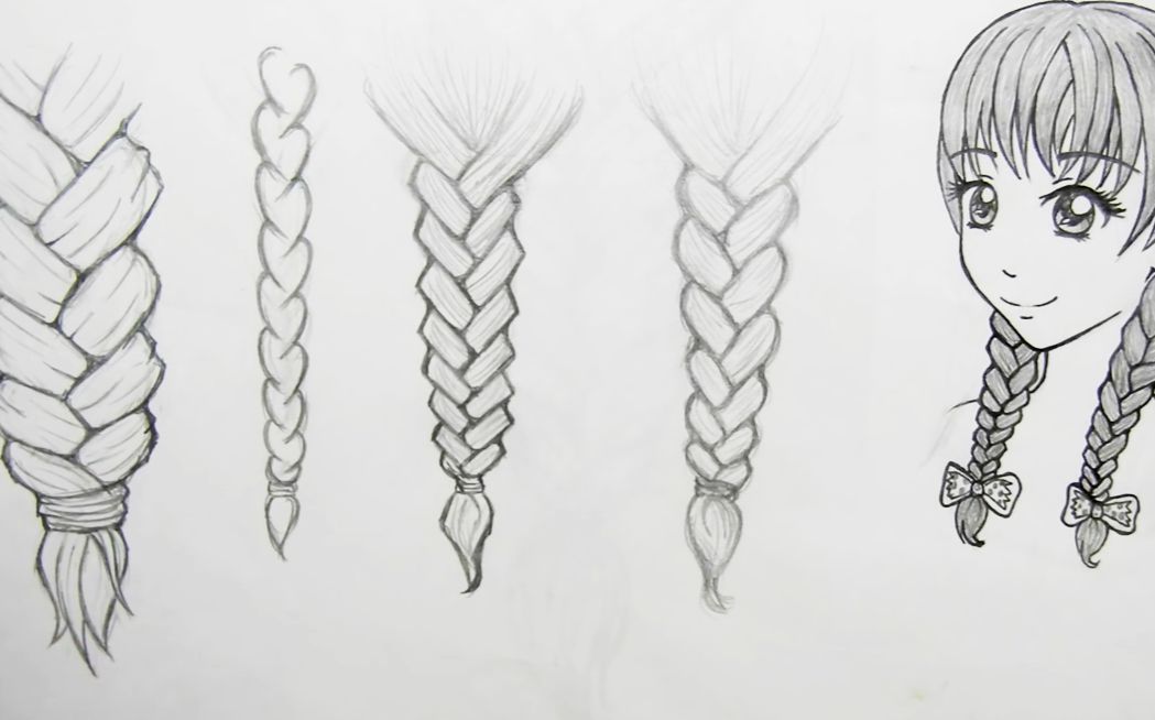 麻花辫画法 B站