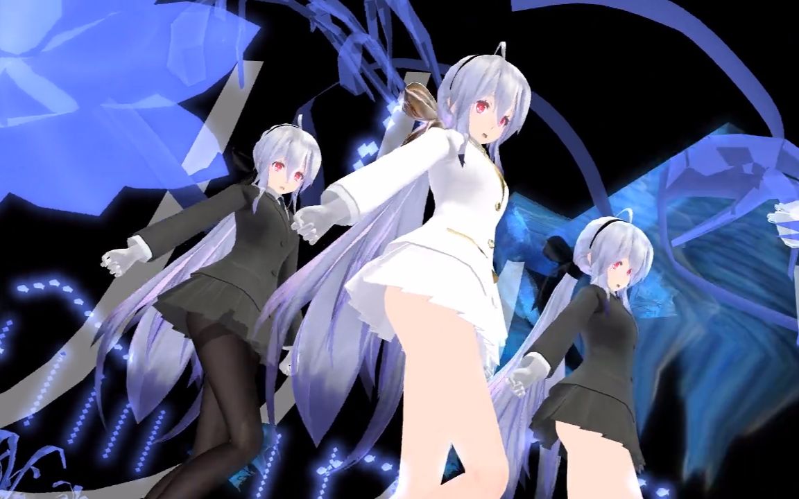【mmd】腿控福利,黑白制服弱音girls_mmd·3d_动画