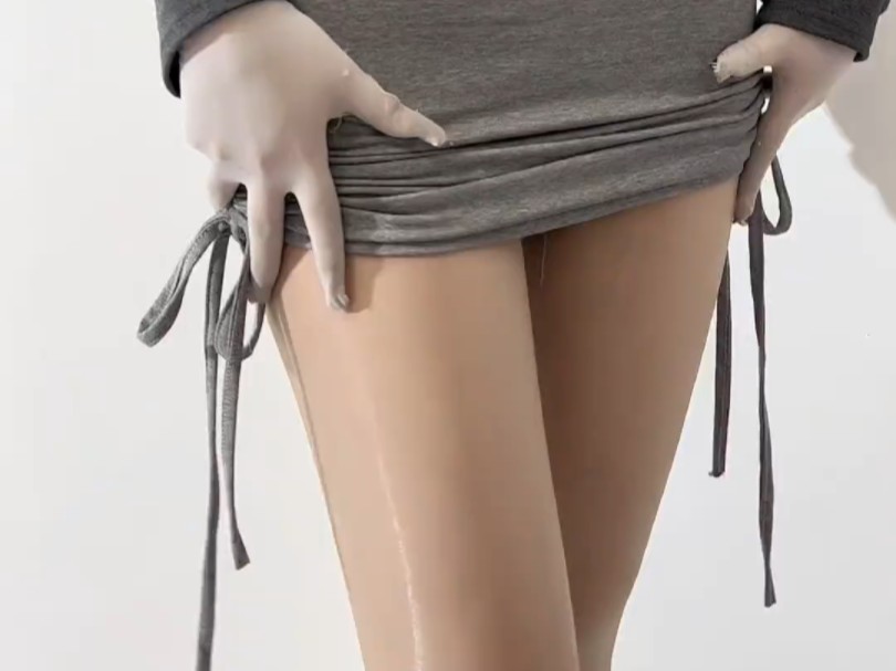 It's got to be a meat-silk wrap-around skirt.