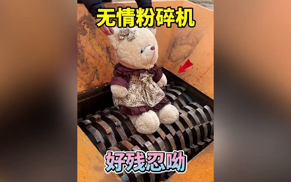 【解压】毛绒玩具放进粉碎机