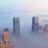 【4k】航拍蚌埠，天空之城，平流雾下不一样的城市美景。。。。。大雾之下不见人影，几十米之上的高空，确实另外一种风景