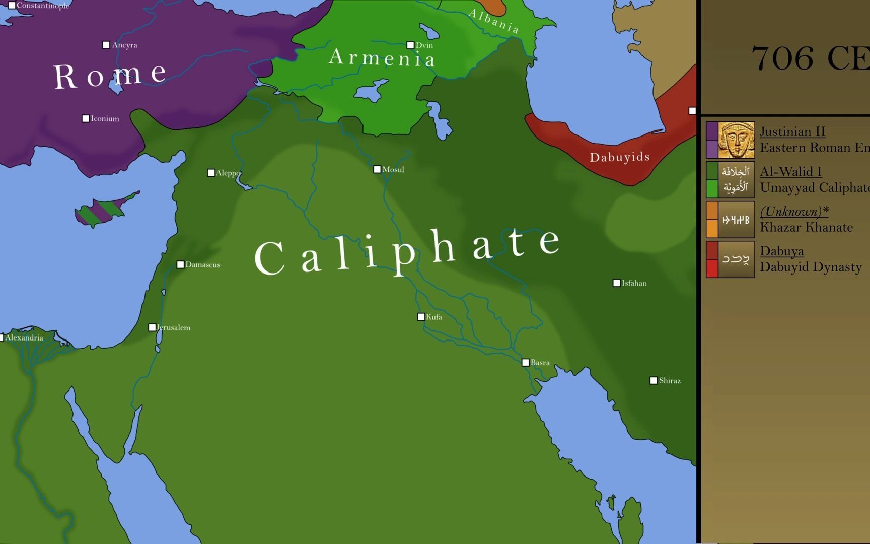 【历史地图】中东列国历代疆域变化图 中世纪与现代 新版本