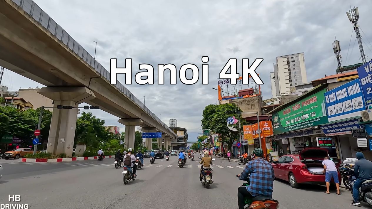 【4K】驾驶在越南首都河内（2023.8.8）