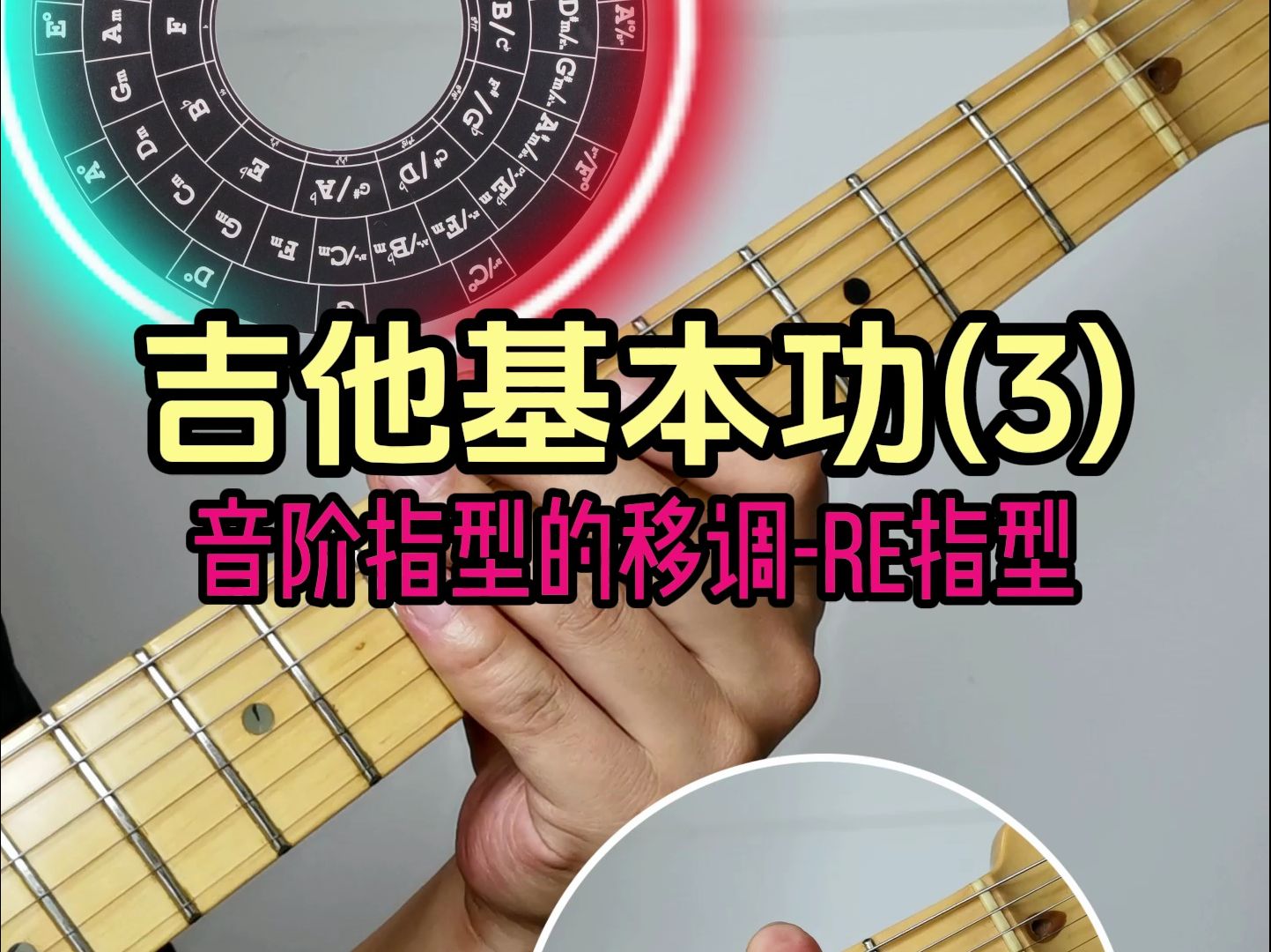 吉他基本功(3)-Re指型的音阶指型的移调