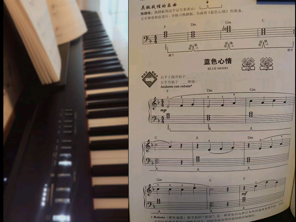 【零基础自学钢琴】《蓝色心情》（巴斯蒂安成人钢琴教程上册P120-121）