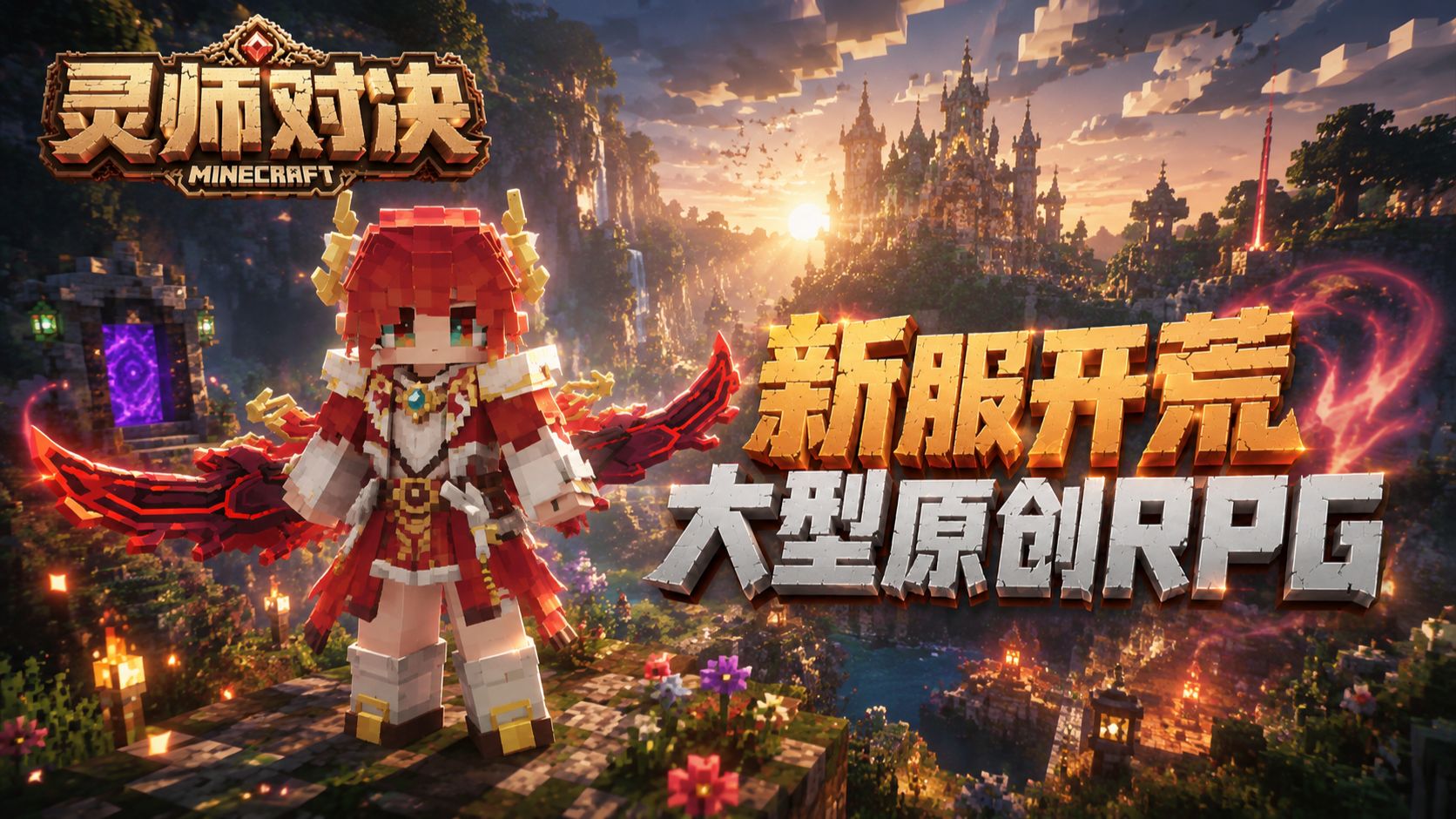 【我的世界】今日开服! 大型100%原创RPG服务器！「灵师对决」开荒百人在线！长期稳定！自由交易！开启全新冒险之旅！