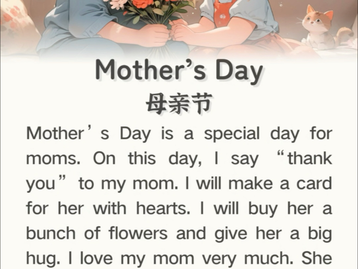 📚小学少儿每日英语晨读短文｜母亲节