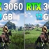 RTX 3060 8G vs RTX 3060 12G  显卡对比（1080P分辨率测试，CPU为i9-13900K） 