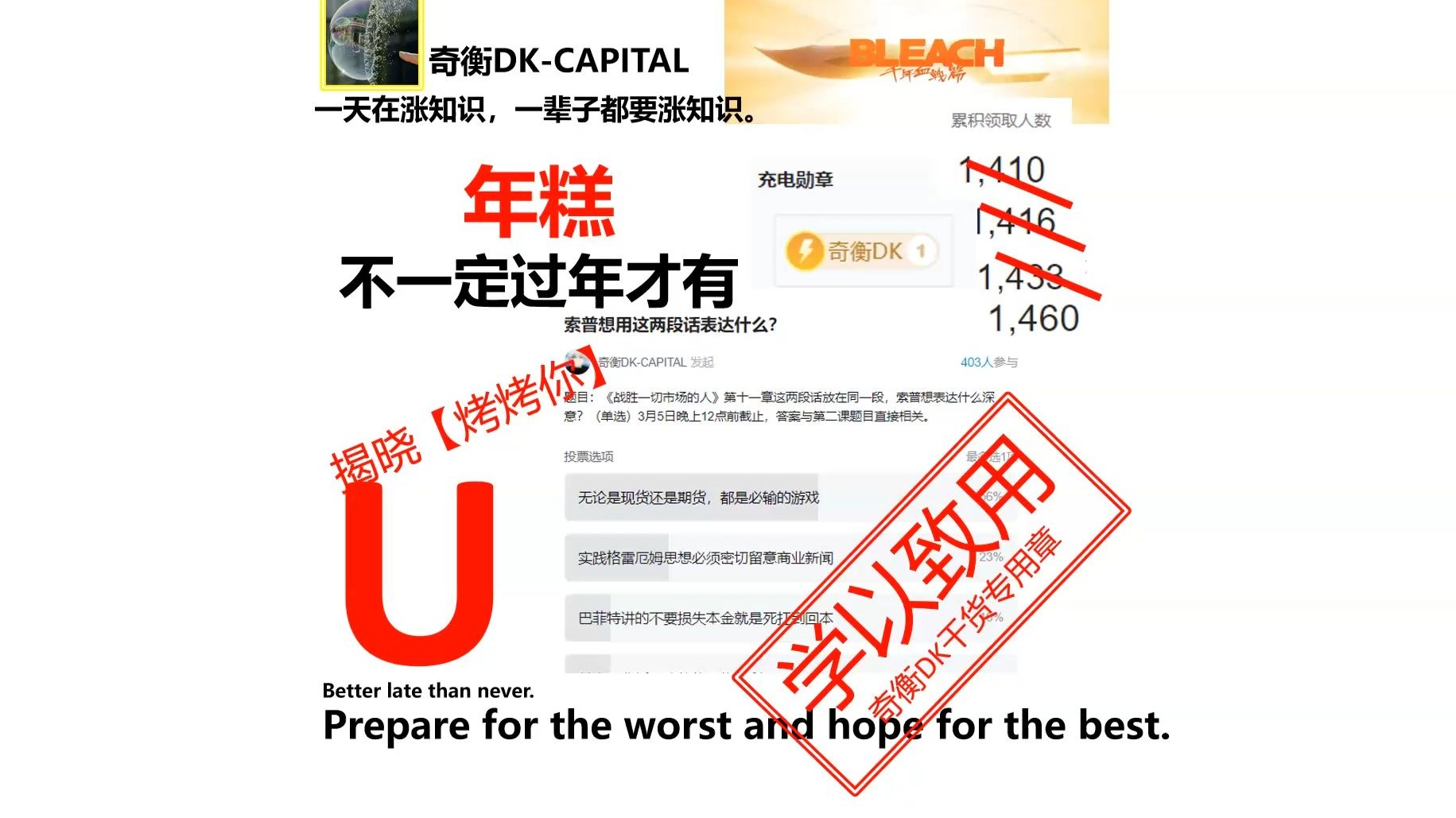 年糕不一定过年才有&揭晓关于索普那道单选题答案【奇衡DK涨知识20250305】