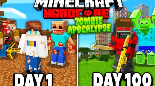 我的世界:僵尸启示录末日求生100天,今天是我末日生存的第1天!