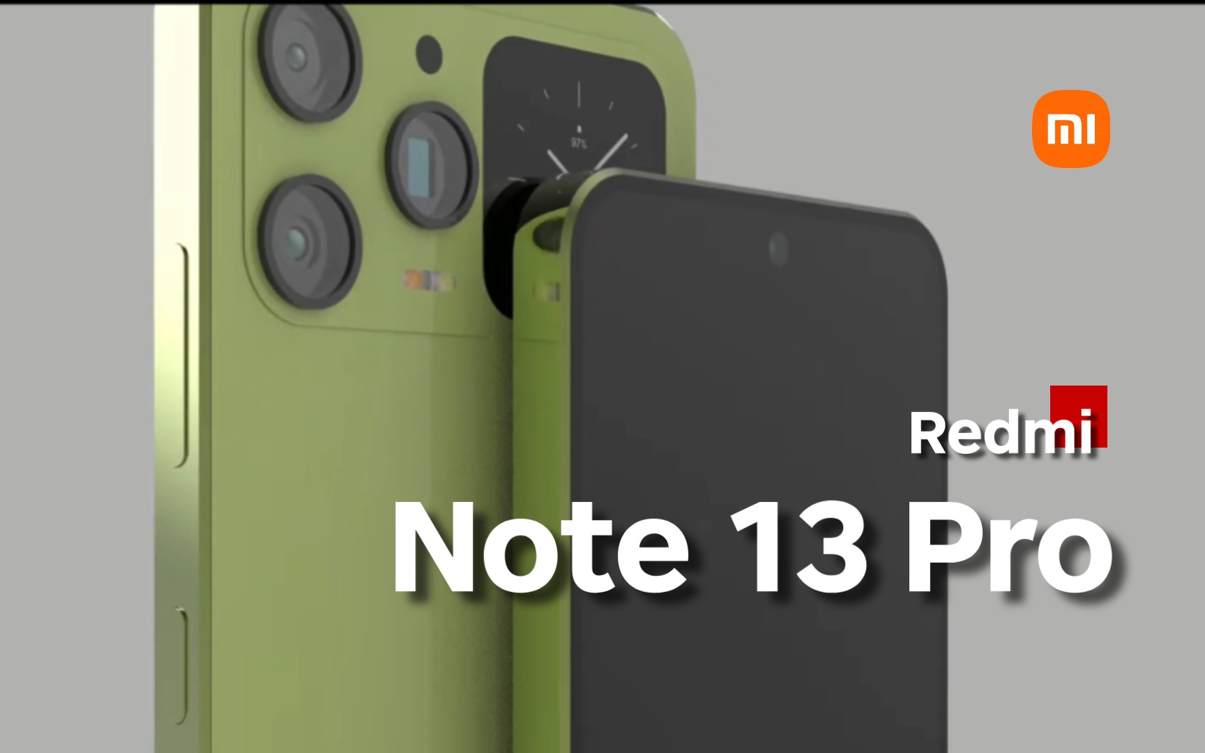 小钢炮!【小米 Redmi Note 13 Pro 概念宣传片！】背部副屏！协调三摄！直角边框！薄荷绿配色！