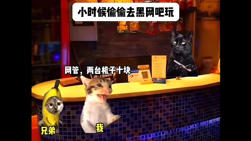小时候偷偷去网吧玩